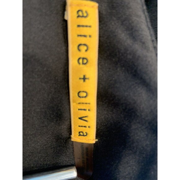 Alice+Olivia Black Pleated Spaghetti Strap Mini Cocktail Dress Zipper A - Line - Picture 5 of 7